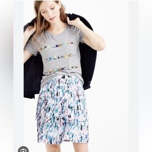 J CREW Watercolor Floral Pleated Layered Mini Skirt Size 2 Spring‎ Lightweight